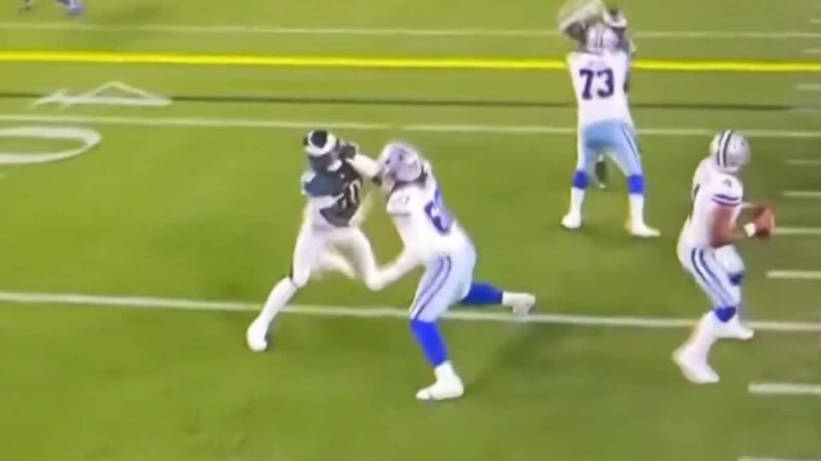 Tyler Guyton not fouled? Cowboys star spotted 'punching' opponent after Jalen Carter ejection